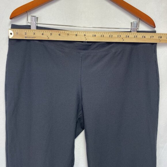 Eileen Fisher Elastic Waistband Pull On Slim Ankle Pants Women Large Dark Gray - Picture 7 of 10